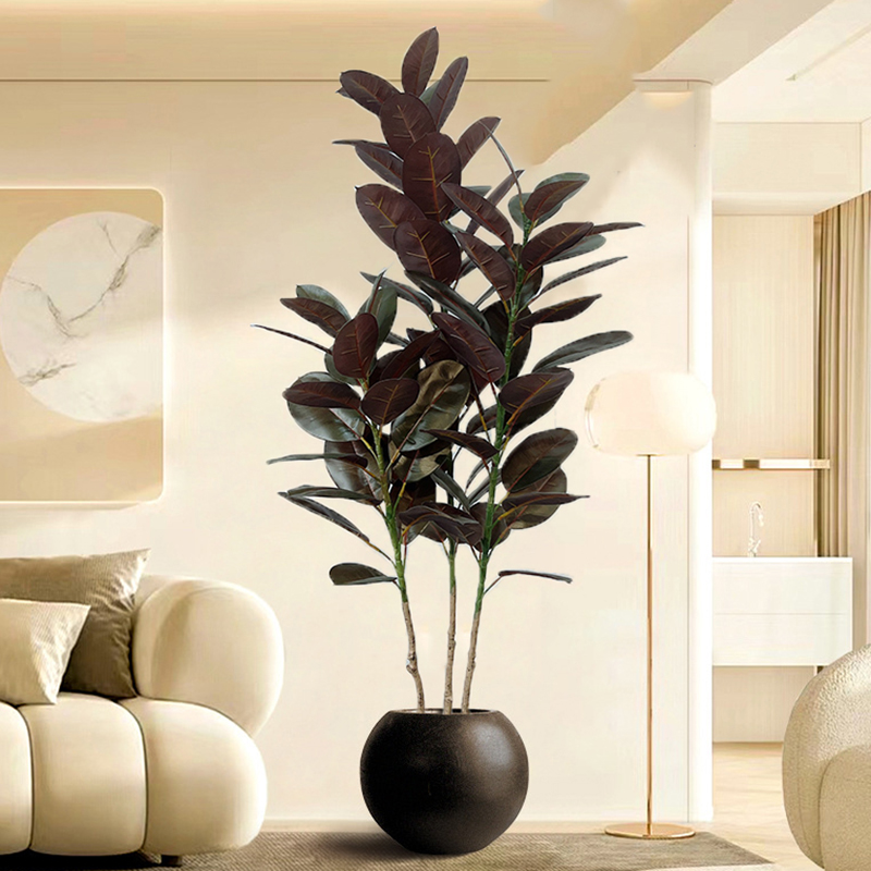 Rubber Plant Ficus - 13-70in ขนาดใหญ่ Ficus Tree ประดิษฐ์ยางพลาสติก Banyan