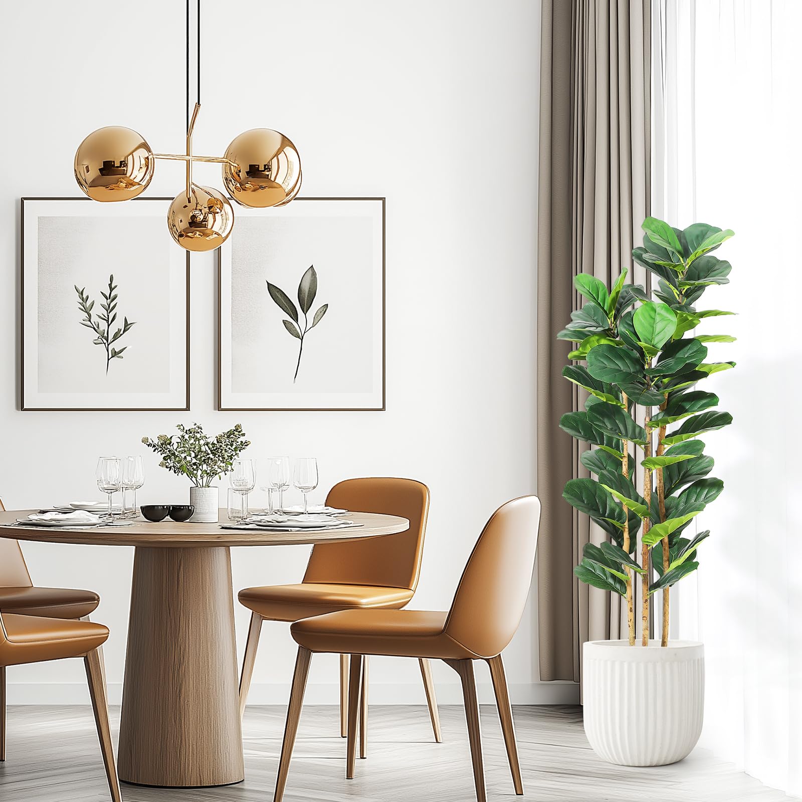 ต้นมะเดื่อใบแฉกประดิษฐ์พร้อมกร - Rubber Plant Ficus บทวิจารณ์และราคา